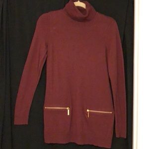Michael Kors burgundy turtleneck tunic